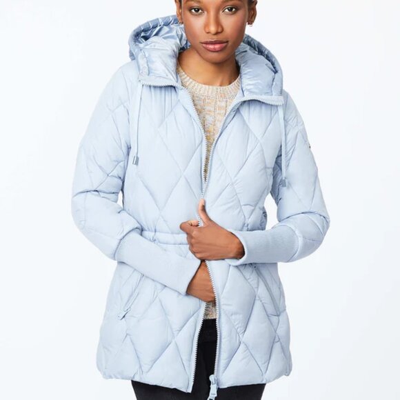 NEW BERNARDO Quilted Puffer Coat With Hood Frosted for women 663mn